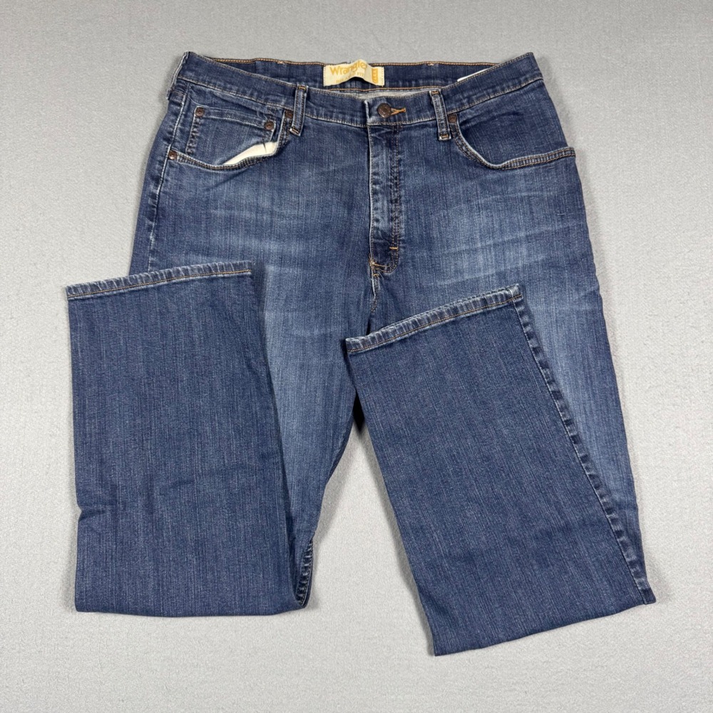 Wrangler Relaxed Fit Flex Jeans 34x29 Blue Denim Straight Leg 9TRLFMB Classic